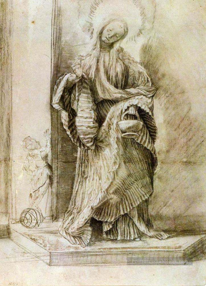 St Dorothy au panier des fleurs Renaissance Matthias Grunewald Peintures à l'huile